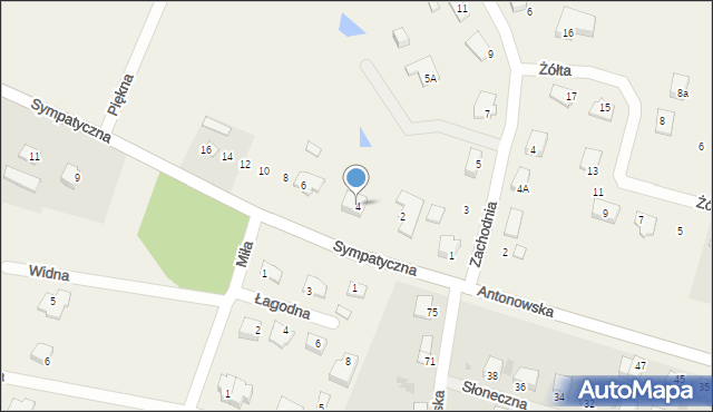 Antonowo, Sympatyczna, 4, mapa Antonowo