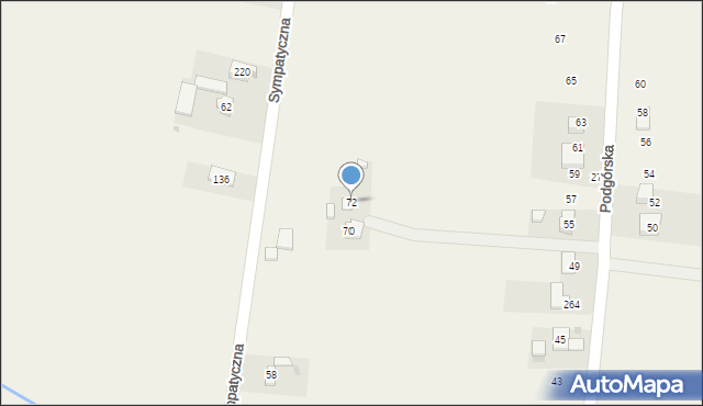 Baranówka, Sympatyczna, 72, mapa Baranówka