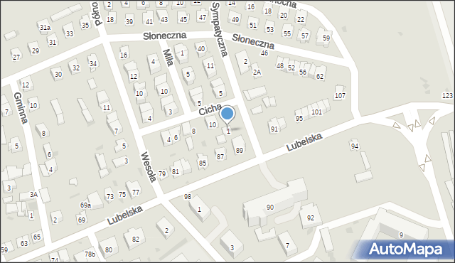 Bełżyce, Sympatyczna, 1, mapa Bełżyce