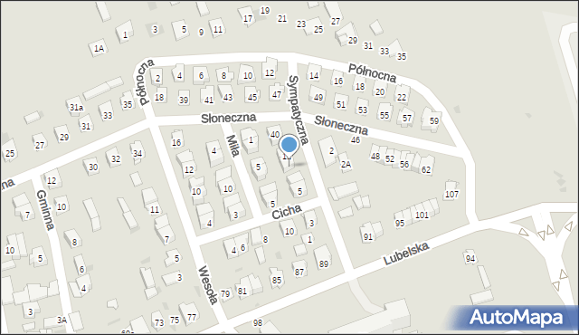 Bełżyce, Sympatyczna, 9, mapa Bełżyce