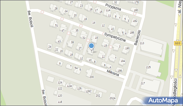 Białystok, Sympatyczna, 25, mapa Białegostoku