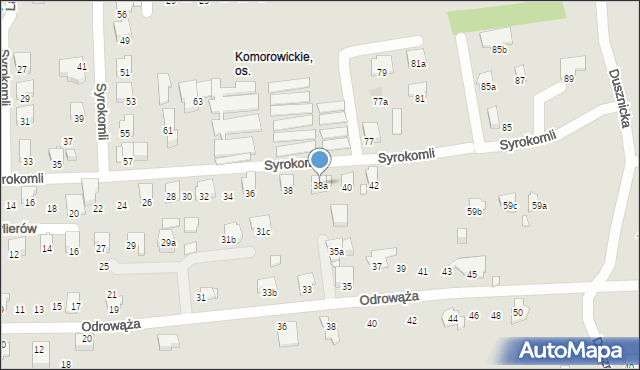 Bielsko-Biała, Syrokomli Władysława, 38a, mapa Bielsko-Białej