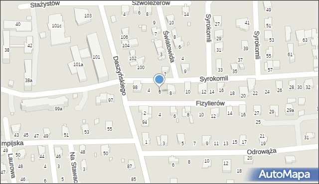 Bielsko-Biała, Syrokomli Władysława, 6, mapa Bielsko-Białej