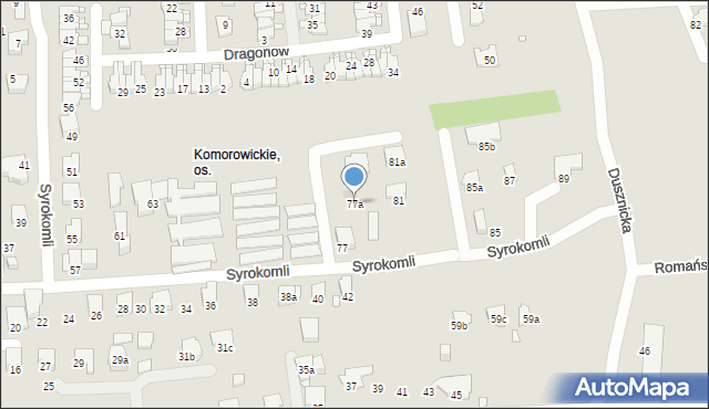Bielsko-Biała, Syrokomli Władysława, 77a, mapa Bielsko-Białej