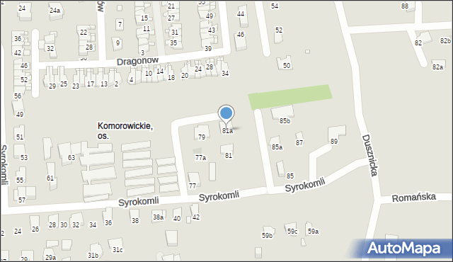 Bielsko-Biała, Syrokomli Władysława, 81a, mapa Bielsko-Białej