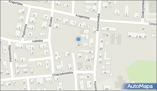 Bydgoszcz, Sychty Bernarda, ks. dr., 20, mapa Bydgoszczy