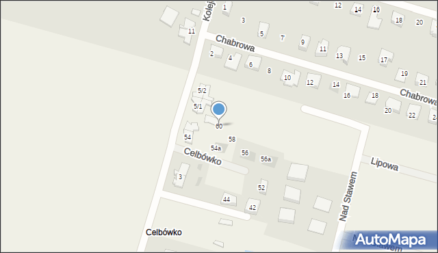 Celbówko, Syberyjska, 60, mapa Celbówko