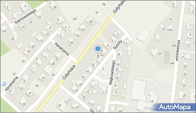 Chwaszczyno, Sychty Bernarda, ks. dr., 10, mapa Chwaszczyno