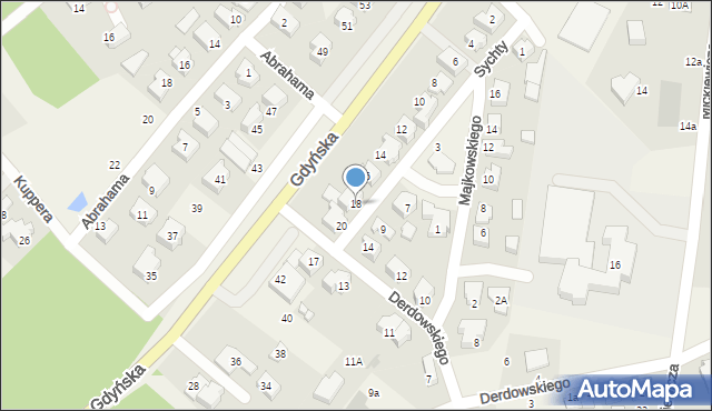 Chwaszczyno, Sychty Bernarda, ks. dr., 18, mapa Chwaszczyno