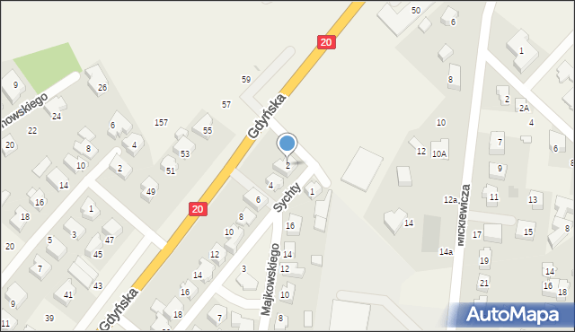 Chwaszczyno, Sychty Bernarda, ks. dr., 2, mapa Chwaszczyno