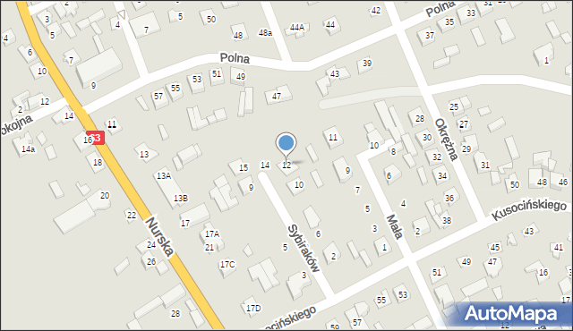 Czyżew, Sybiraków, 12, mapa Czyżew