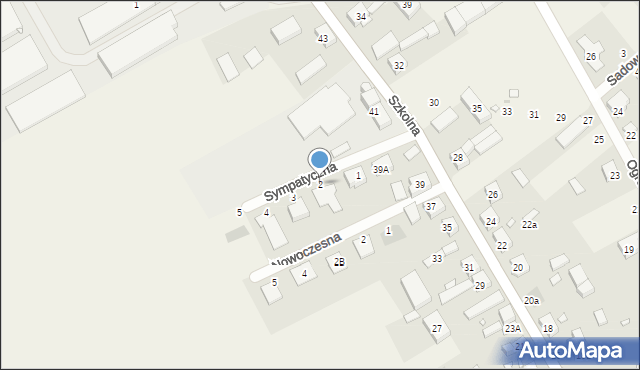 Dąbrowa, Sympatyczna, 2, mapa Dąbrowa