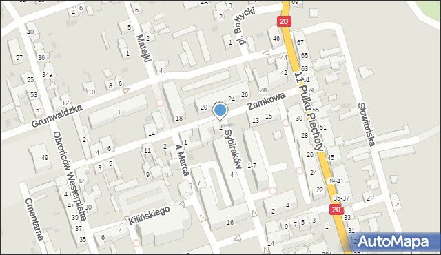 Drawsko Pomorskie, Sybiraków, 2, mapa Drawsko Pomorskie