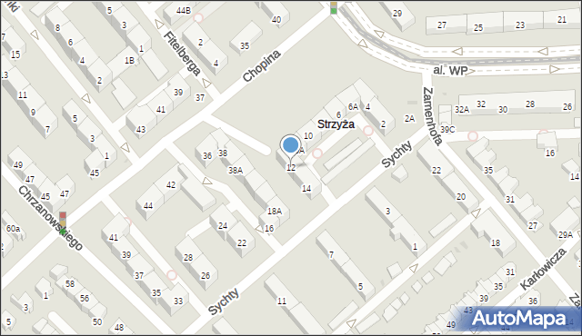 Gdańsk, Sychty Bernarda, ks. dr., 12, mapa Gdańska