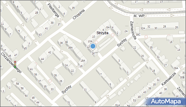 Gdańsk, Sychty Bernarda, ks. dr., 14, mapa Gdańska