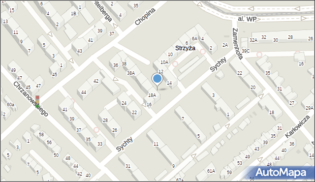 Gdańsk, Sychty Bernarda, ks. dr., 18i, mapa Gdańska