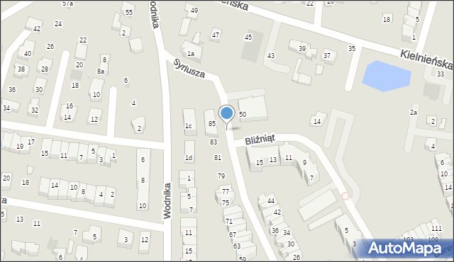 Gdańsk, Syriusza, 85a, mapa Gdańska