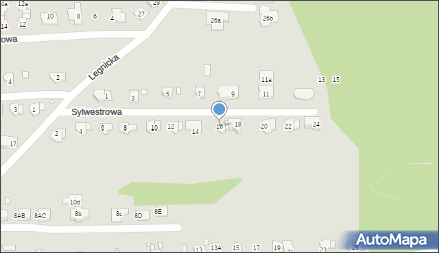 Gliwice, Sylwestrowa, 16, mapa Gliwic