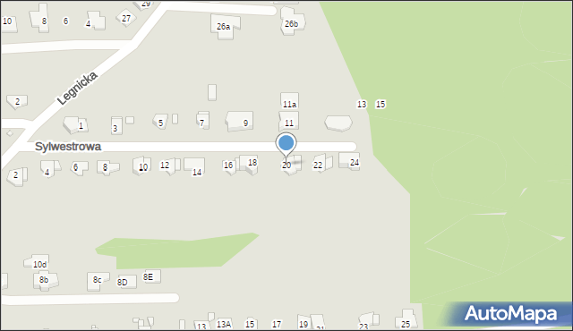 Gliwice, Sylwestrowa, 20, mapa Gliwic