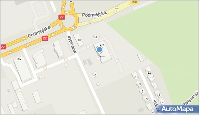 Gorzów Wielkopolski, Sybiraków, 42, mapa Gorzów Wielkopolski