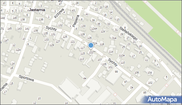 Jastarnia, Sychty Bernarda, ks. dr., 111, mapa Jastarnia