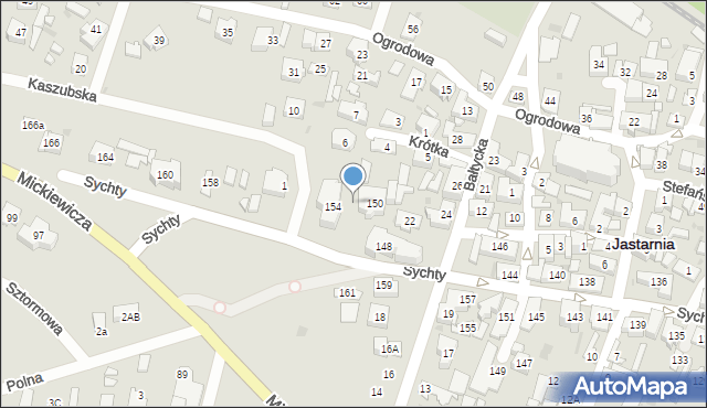 Jastarnia, Sychty Bernarda, ks. dr., 152, mapa Jastarnia