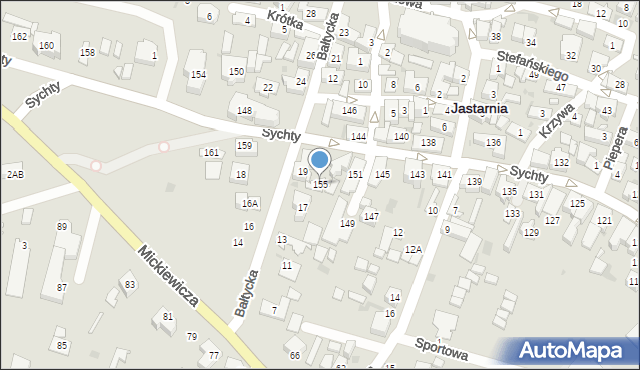Jastarnia, Sychty Bernarda, ks. dr., 155, mapa Jastarnia