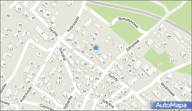 Jastarnia, Sychty Bernarda, ks. dr., 44a, mapa Jastarnia