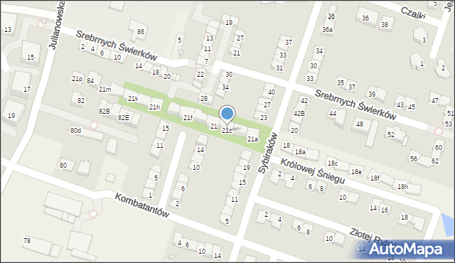 Julianów, Sybiraków, 21c, mapa Julianów