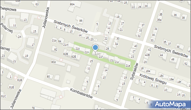 Julianów, Sybiraków, 21g, mapa Julianów