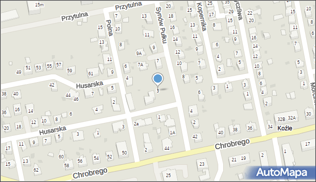 Kędzierzyn-Koźle, Synów Pułku, 3, mapa Kędzierzyna-Koźle