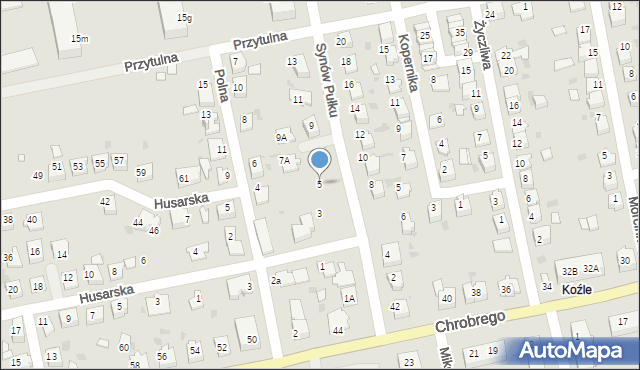 Kędzierzyn-Koźle, Synów Pułku, 5, mapa Kędzierzyna-Koźle