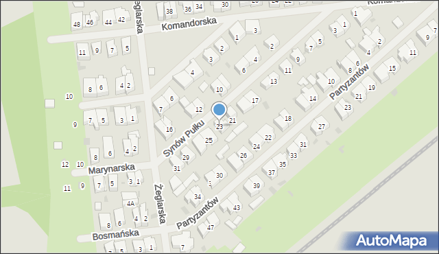 Kołobrzeg, Synów Pułku, 23, mapa Kołobrzegu