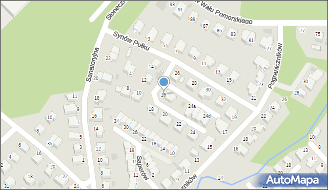 Koszalin, Synów Pułku, 16, mapa Koszalina