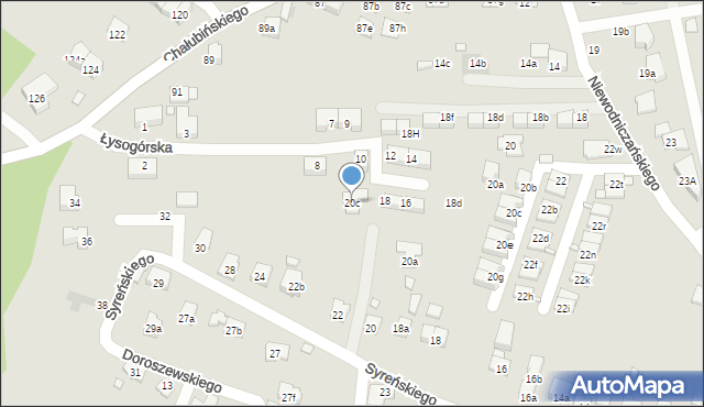 Kraków, Syreńskiego Szymona, 20c, mapa Krakowa