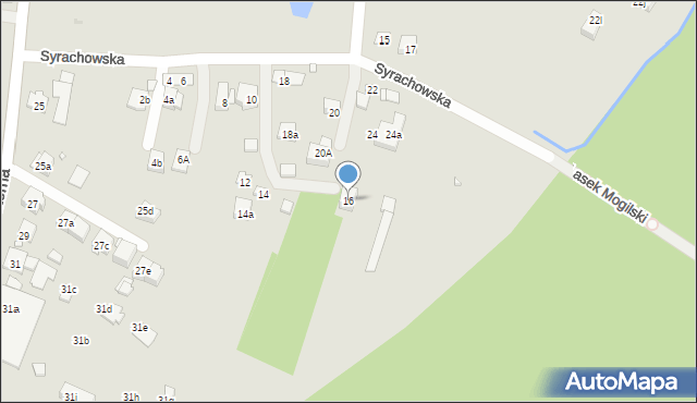 Kraków, Syrachowska, 16, mapa Krakowa