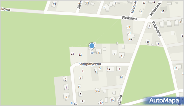 Krzywiec, Sympatyczna, 10, mapa Krzywiec