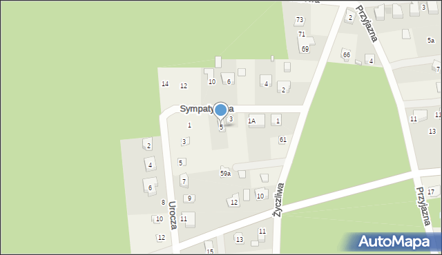Krzywiec, Sympatyczna, 5, mapa Krzywiec