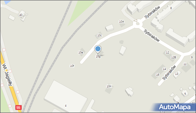 Kwidzyn, Sybiraków, 10g, mapa Kwidzyn