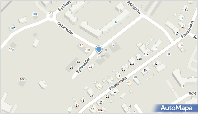 Kwidzyn, Sybiraków, 11, mapa Kwidzyn