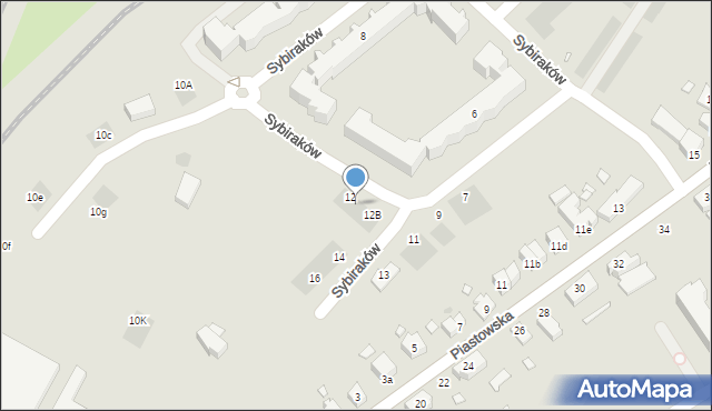 Kwidzyn, Sybiraków, 12A, mapa Kwidzyn