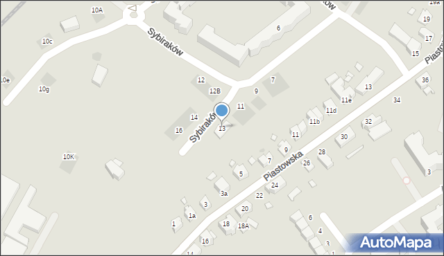 Kwidzyn, Sybiraków, 13, mapa Kwidzyn