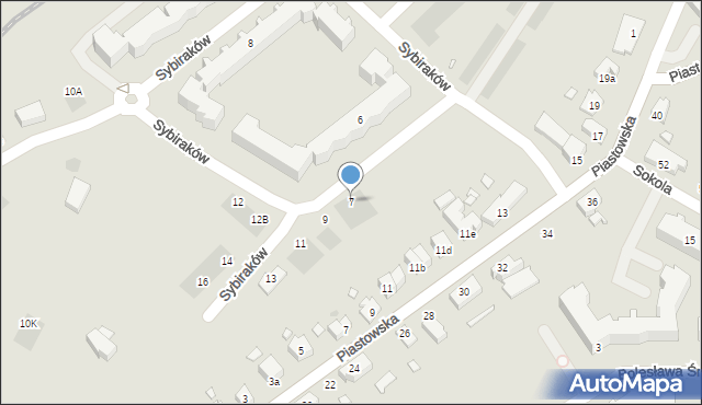 Kwidzyn, Sybiraków, 7, mapa Kwidzyn