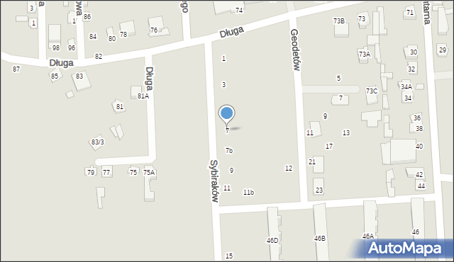 Łapy, Sybiraków, 7, mapa Łapy