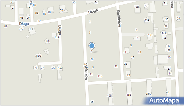 Łapy, Sybiraków, 7a, mapa Łapy