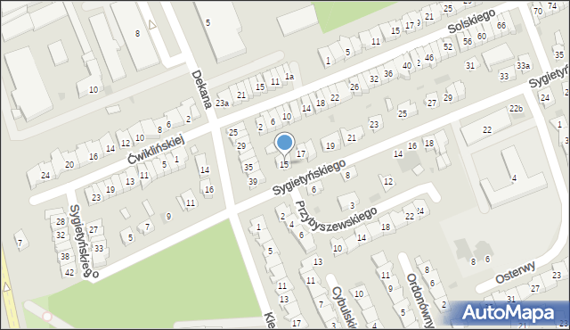 Leszno, Sygietyńskiego Tadeusza, 15, mapa Leszno