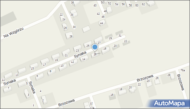 Leźno, Synaka Brunona, prof., 16, mapa Leźno