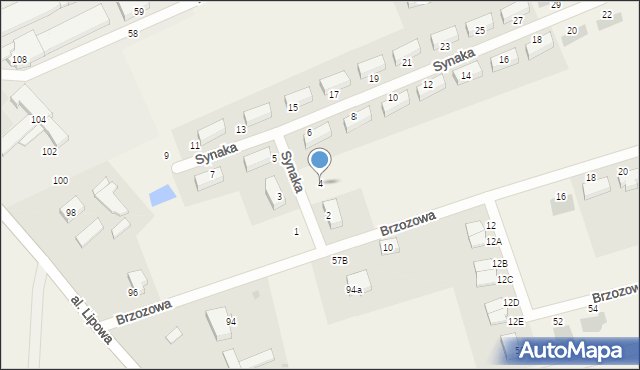 Leźno, Synaka Brunona, prof., 4, mapa Leźno