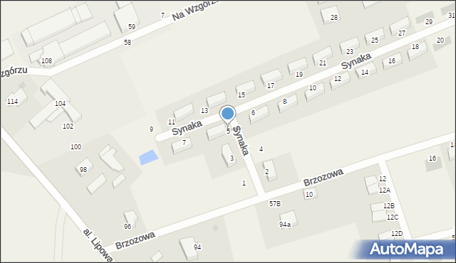 Leźno, Synaka Brunona, prof., 5, mapa Leźno