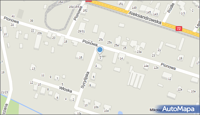 Łódź, Sycylijska, 2, mapa Łodzi